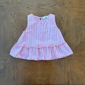 Girls pink stripe Peplum Top